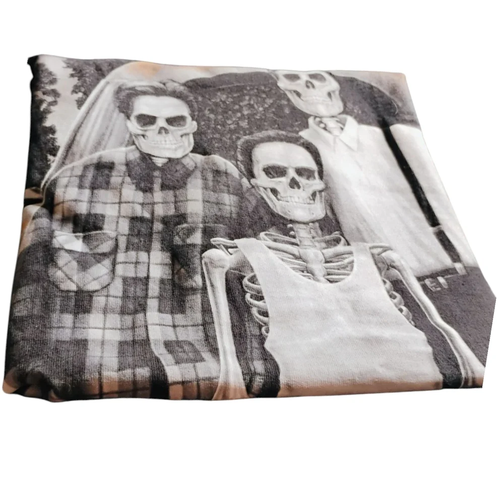 Men's Size Large Graphic T-Shirt Vatos Locos Forever DGA Mexican Skulls BLACK - Picture 2 of 8